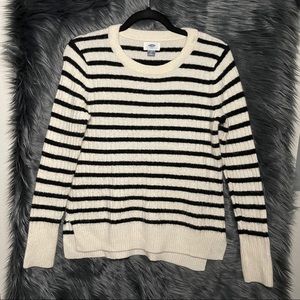 old navy fuzzy striped sweater size Medium